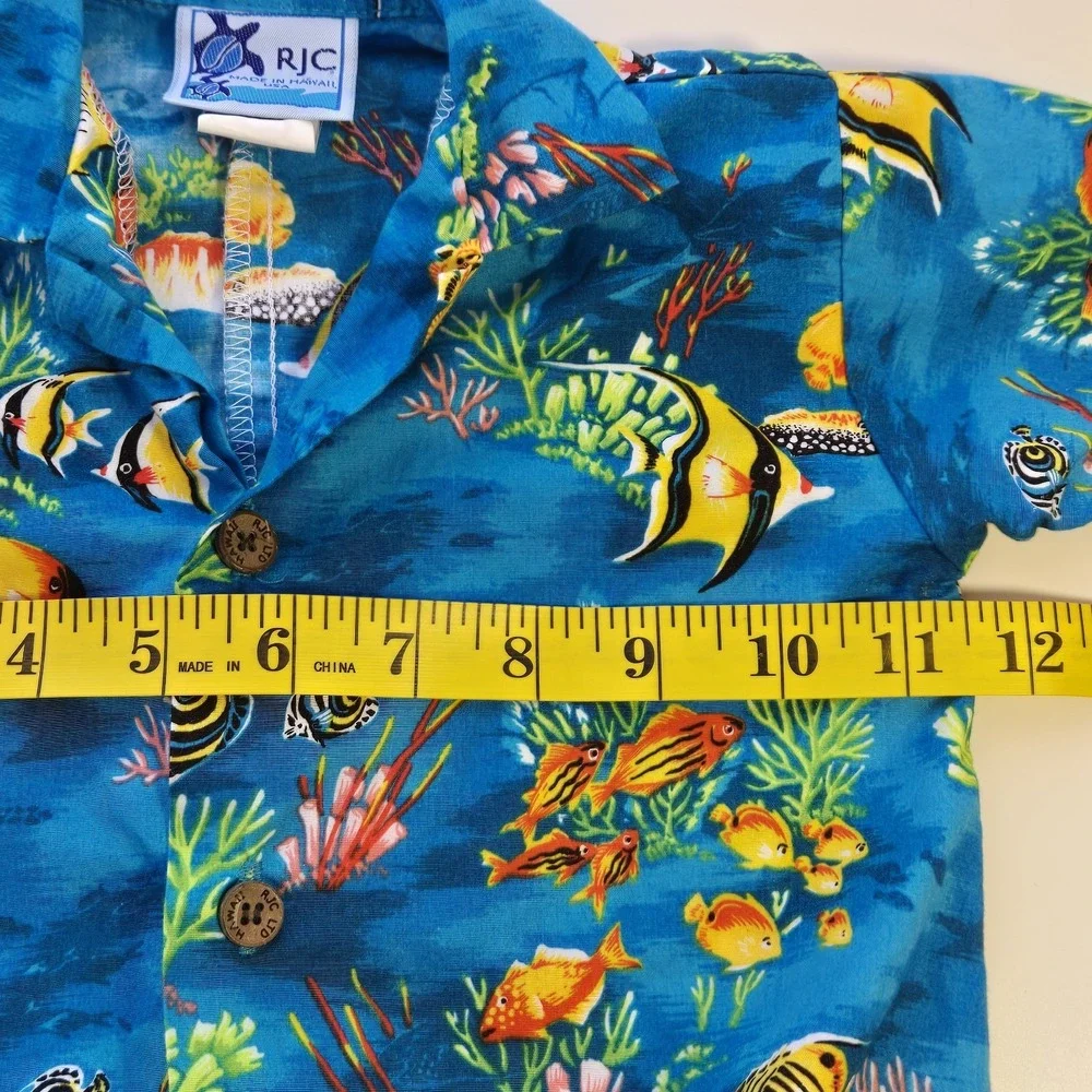 RJC Hawaiian One Piece Romper Boys Size 12m Under Water School Fish‎ Unisex USA